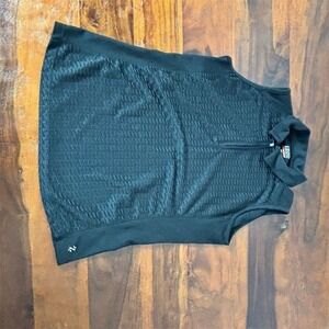 Izod Women's Sleeveless Golf Tank Top Black‎ Size M Zip Front